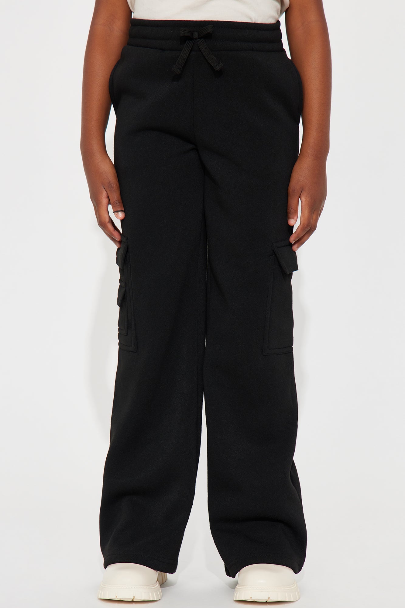 Mini Julia Fleece Cargo Pants - Black