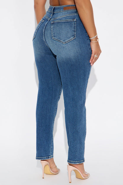 Until Further Notice Slim Straight Leg Jeans - Dark Wash