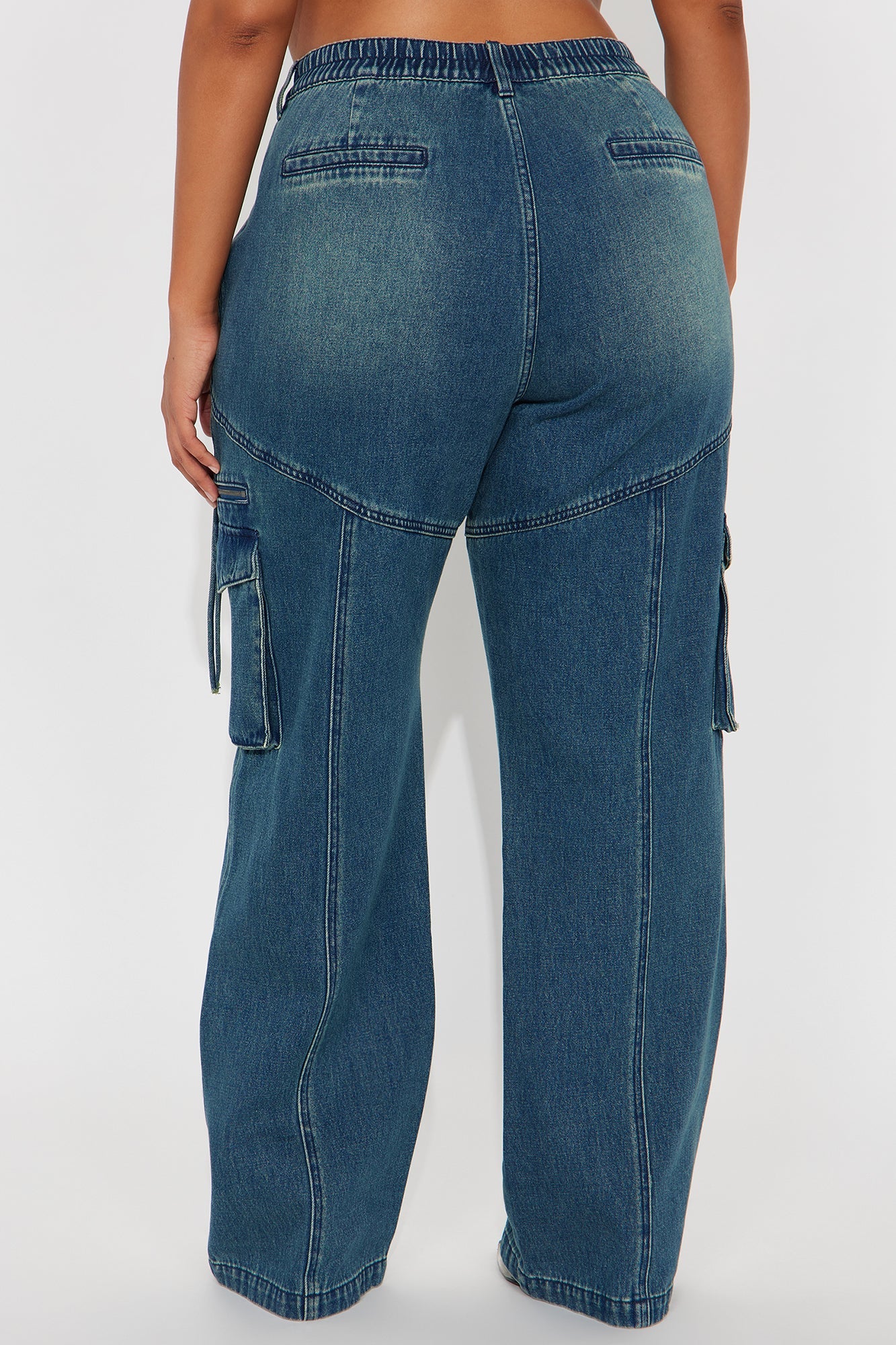 Devil In Disguise Cargo Straight Leg Jeans - Vintage Wash
