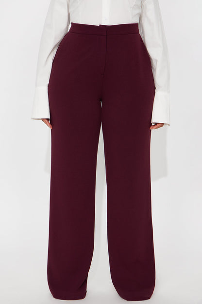 Core Competency Straight Leg Trouser - Burgundy
