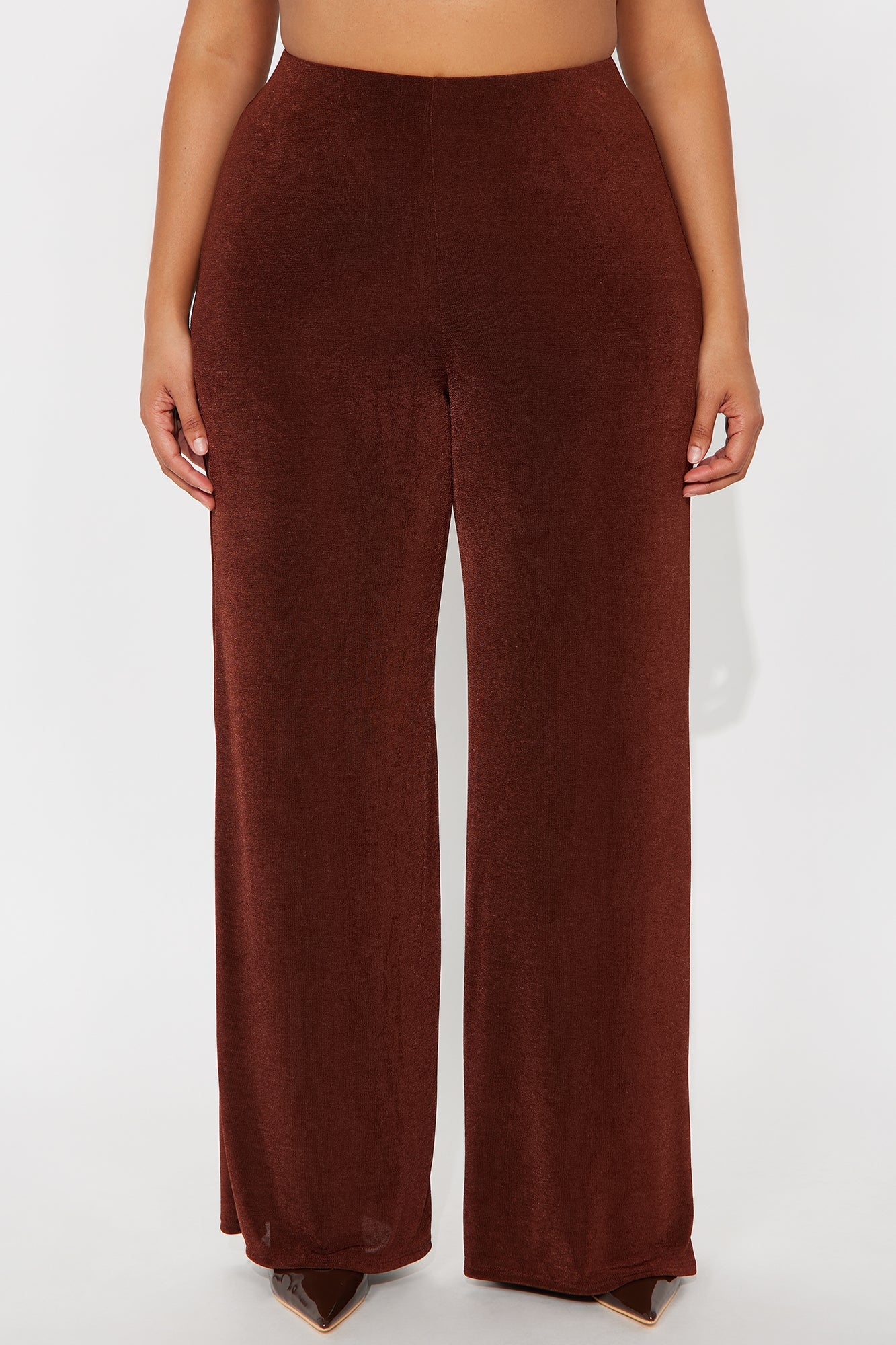 Not Your Average Slinky Wide Leg Pant 32″ - Chocolate