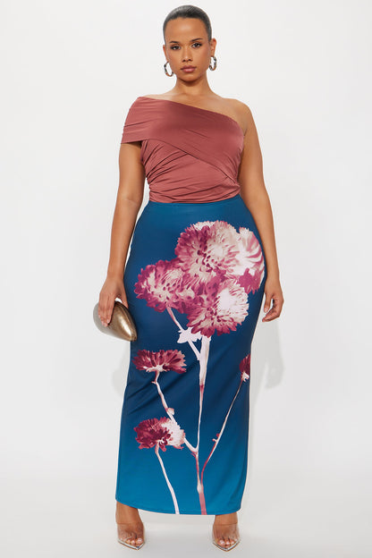 Reese Off Shoulder Ruched Bodysuit - Marsala