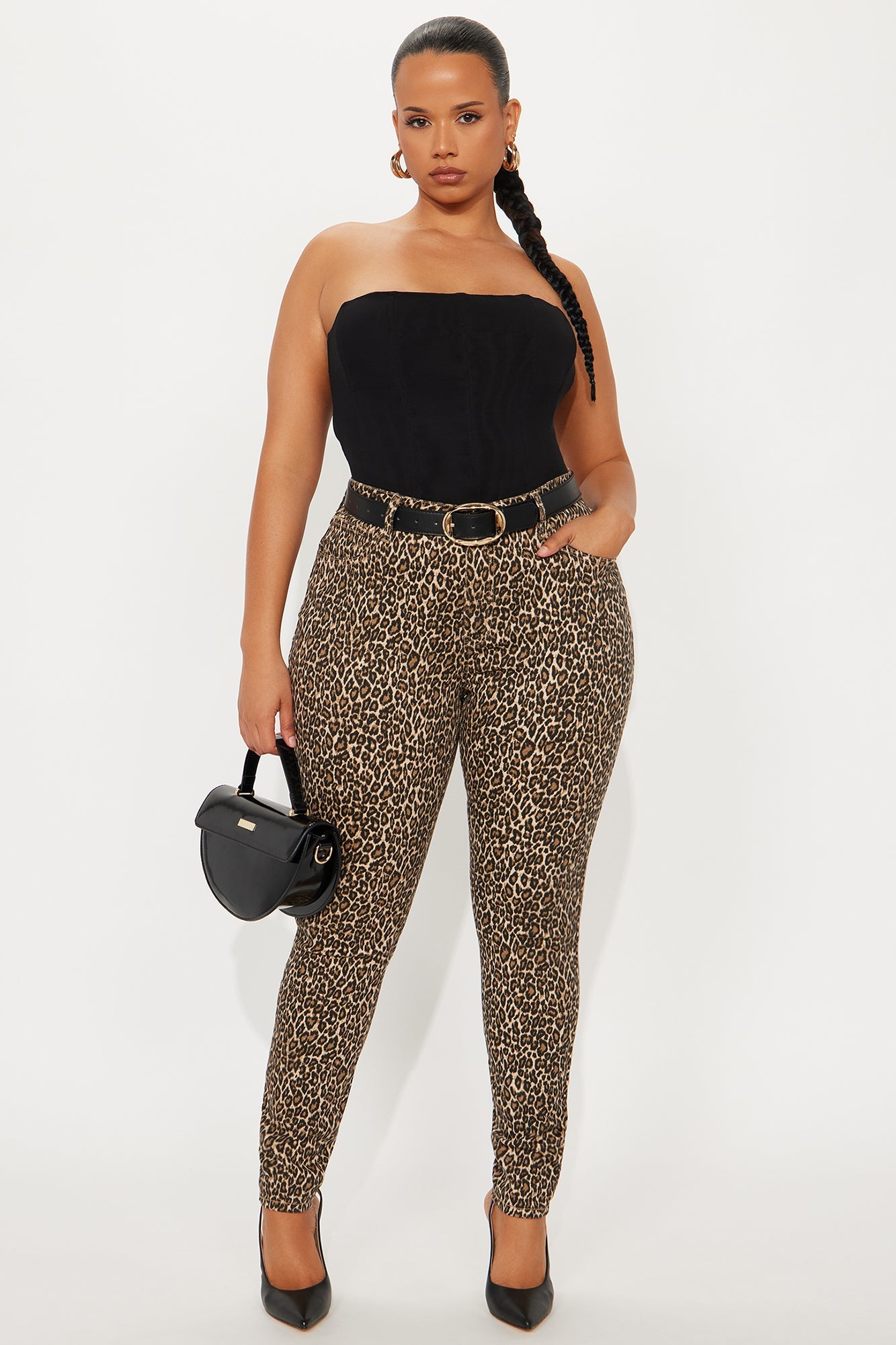 Skinny Uniform Leopard Pants - Mocha/combo