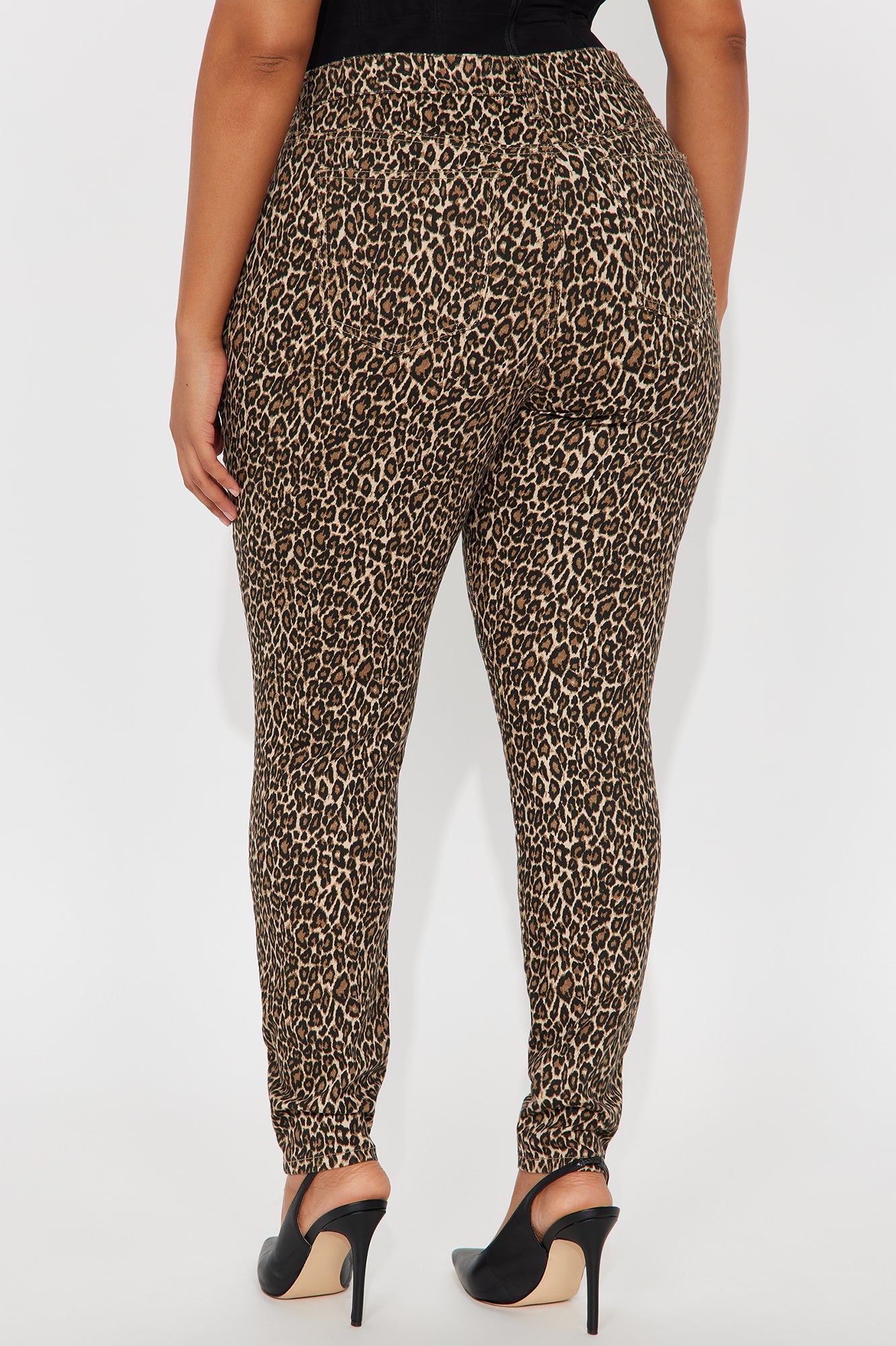 Skinny Uniform Leopard Pants - Mocha/combo