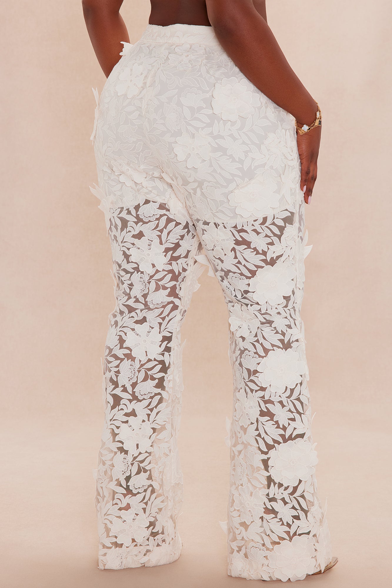 Catalina Embroidered Pant - Cream