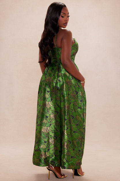 Jessica Jacquard Midi Dress - Green
