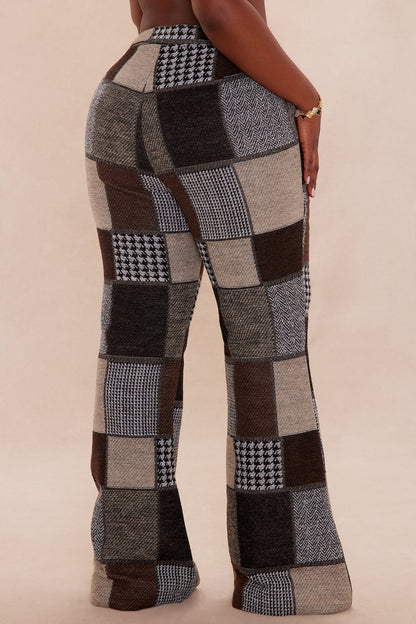 Harriet Patched Flare Pant - Brown/combo