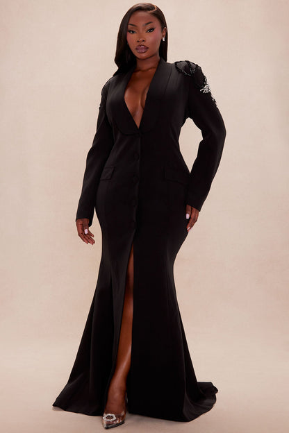 Iconic Blazer Maxi Dress - Black