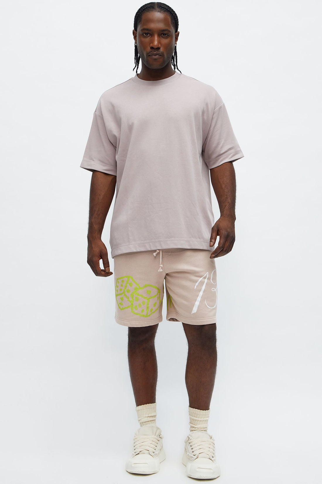 Luck Over Chance Baggy Sweatshort - Mauve
