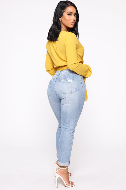 Keep Coming Back Boyfriend Jeans - Light Blue Wash