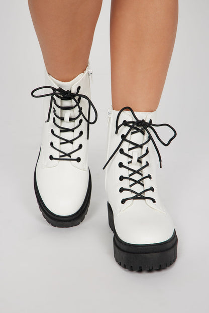 Call It Even Combat Boots - White