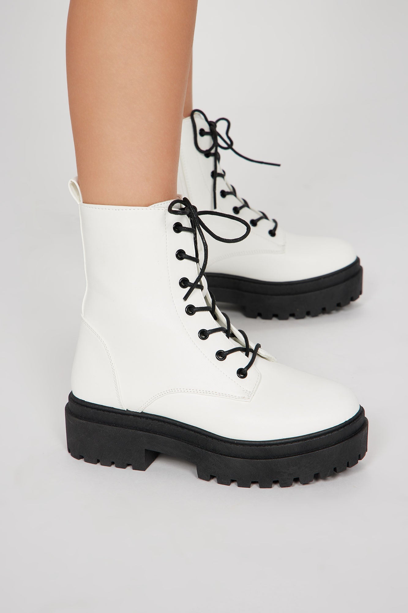 Call It Even Combat Boots - White
