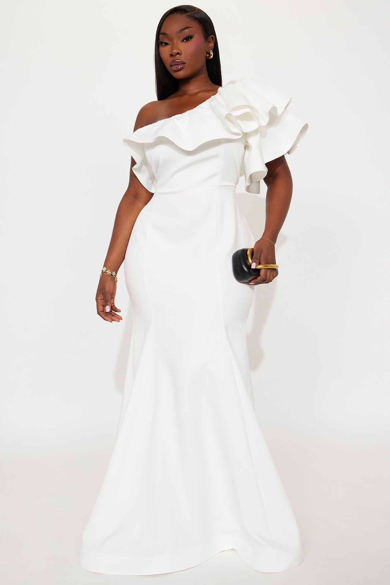 Guiselle Mermaid Maxi Gown - White