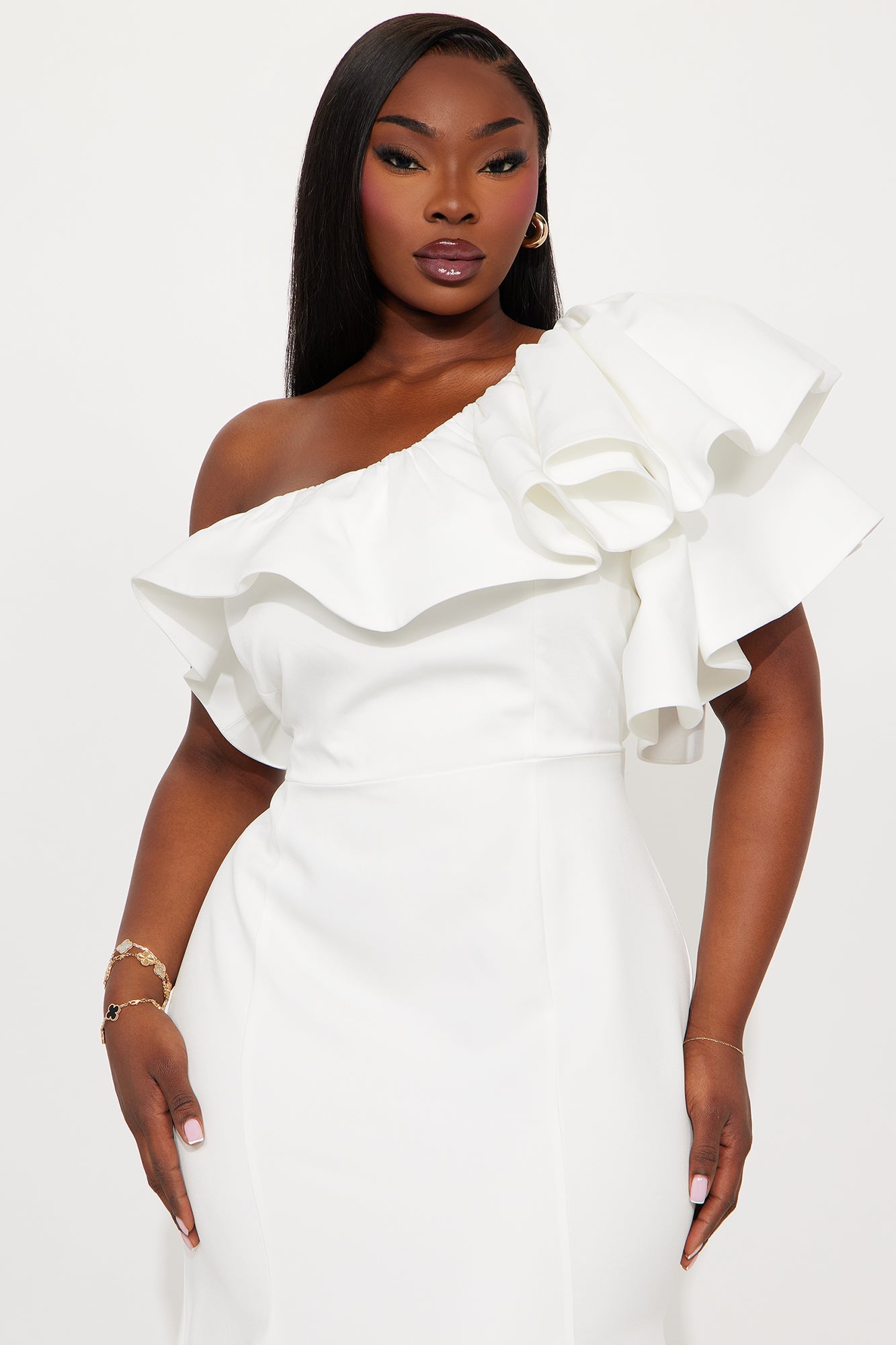 Guiselle Mermaid Maxi Gown - White