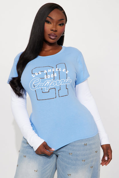 Los Angeles 2004 Double Long Sleeve Tee - White/Blue