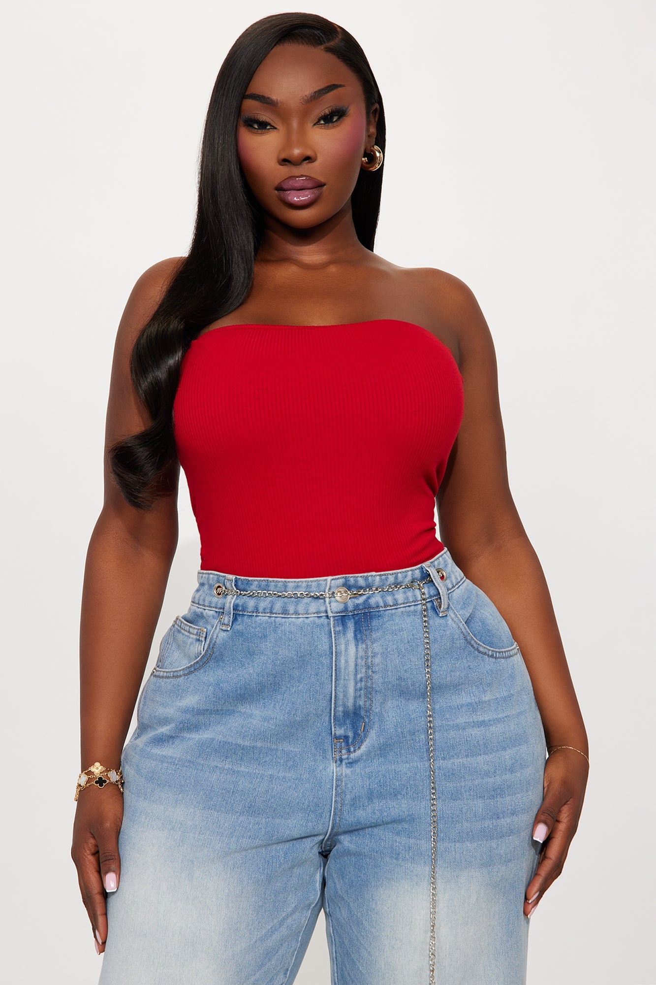 Demi Double Lined Tube Bodysuit - DarkRed