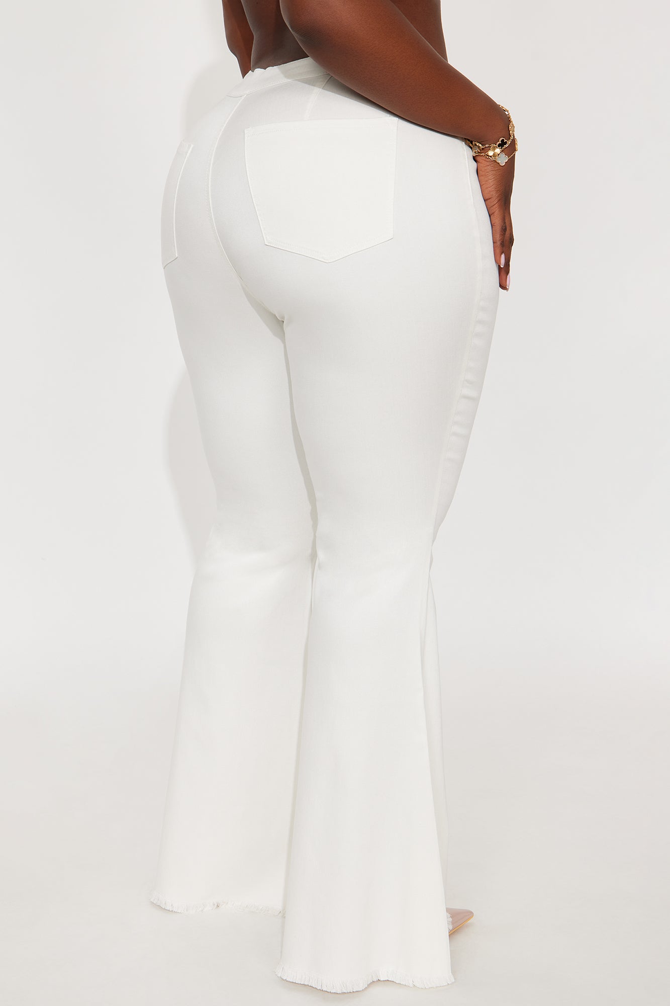 Secret Revealed Low Rise Flare Jeans - Cream