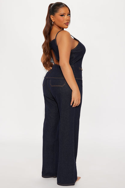 Minimal Behavior Stretch Denim Pant Set - Dark Wash