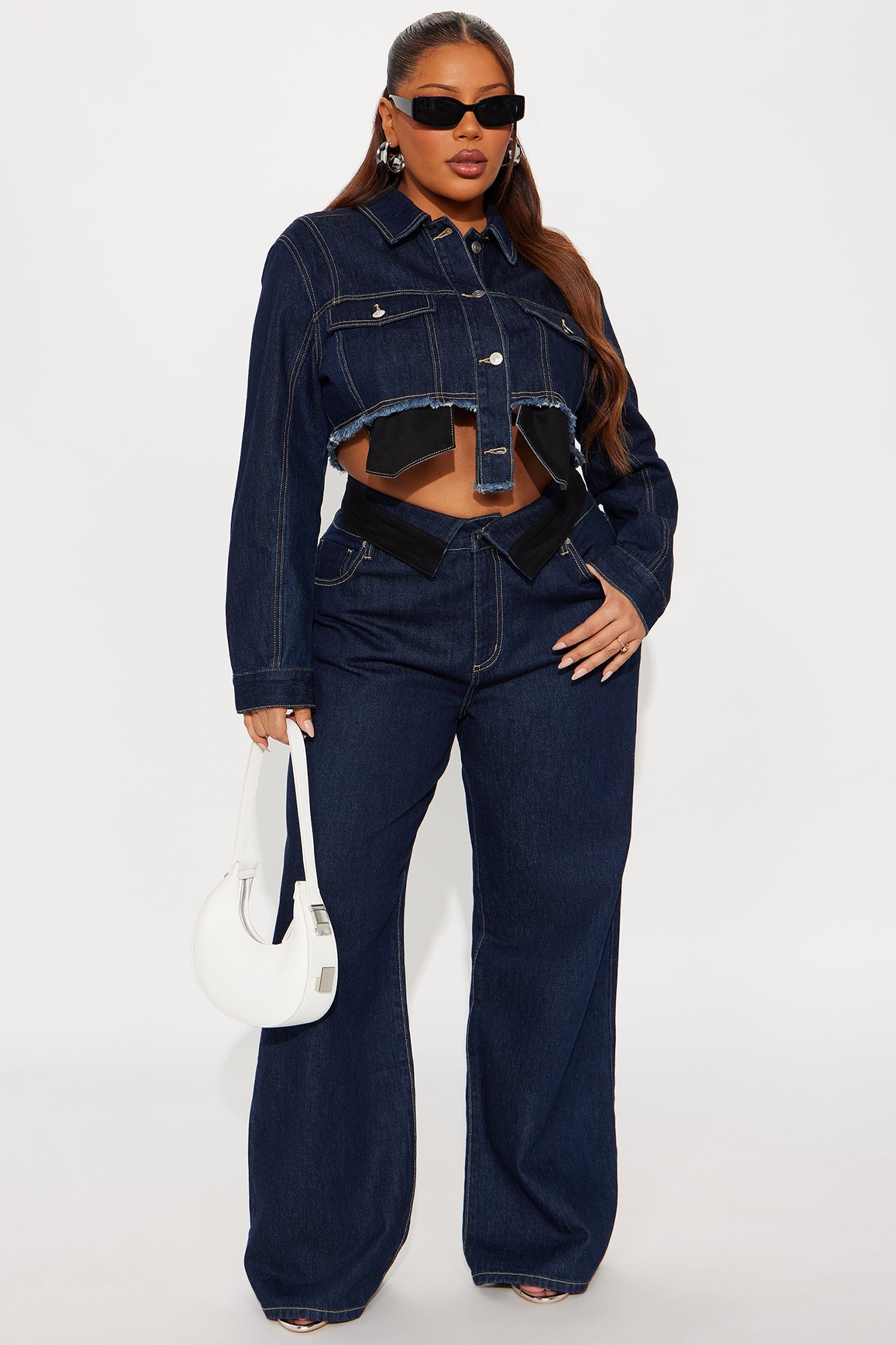 Nori Denim Washed Pant Set - Dark Denim