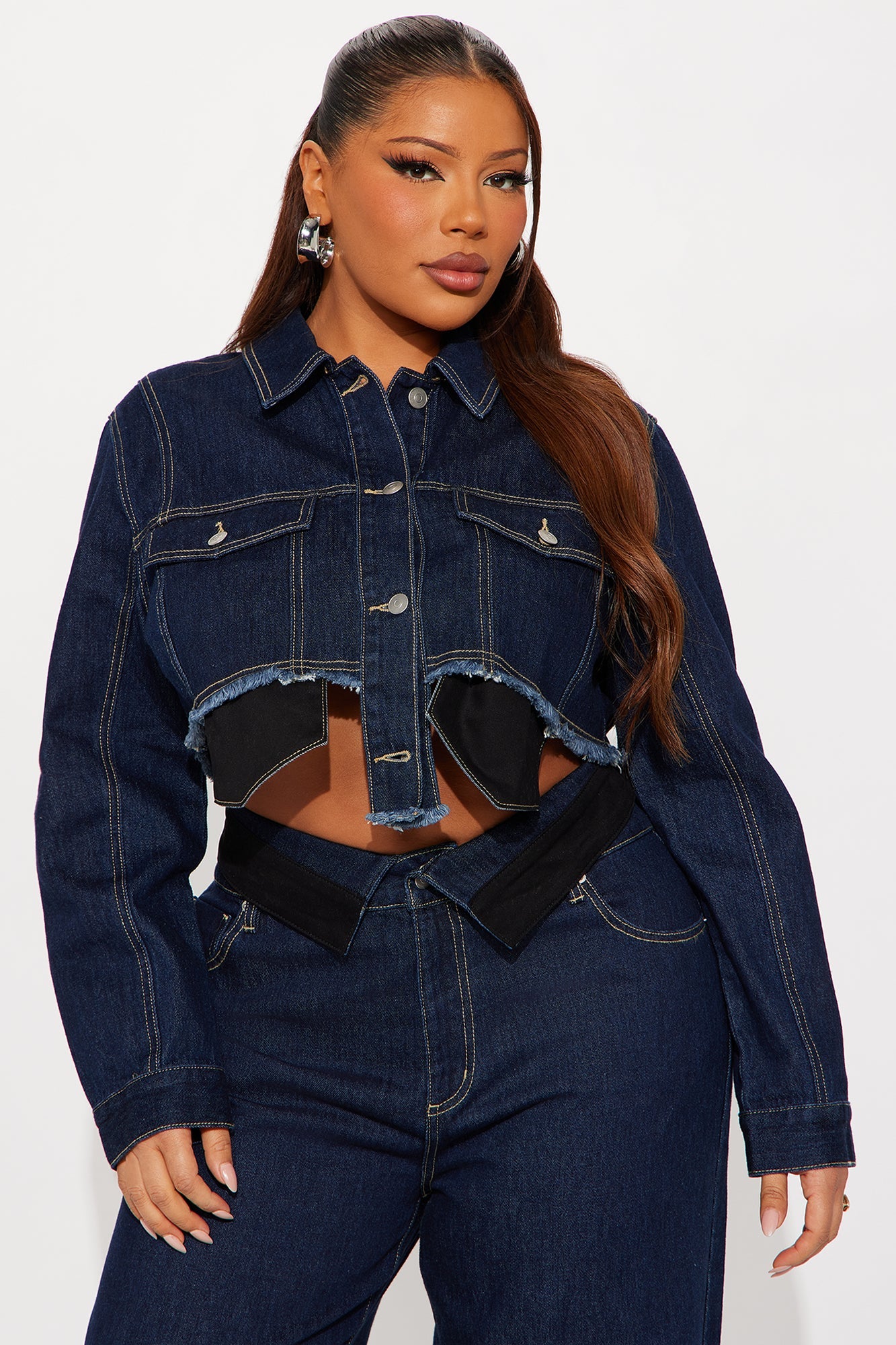 Nori Denim Washed Pant Set - Dark Denim