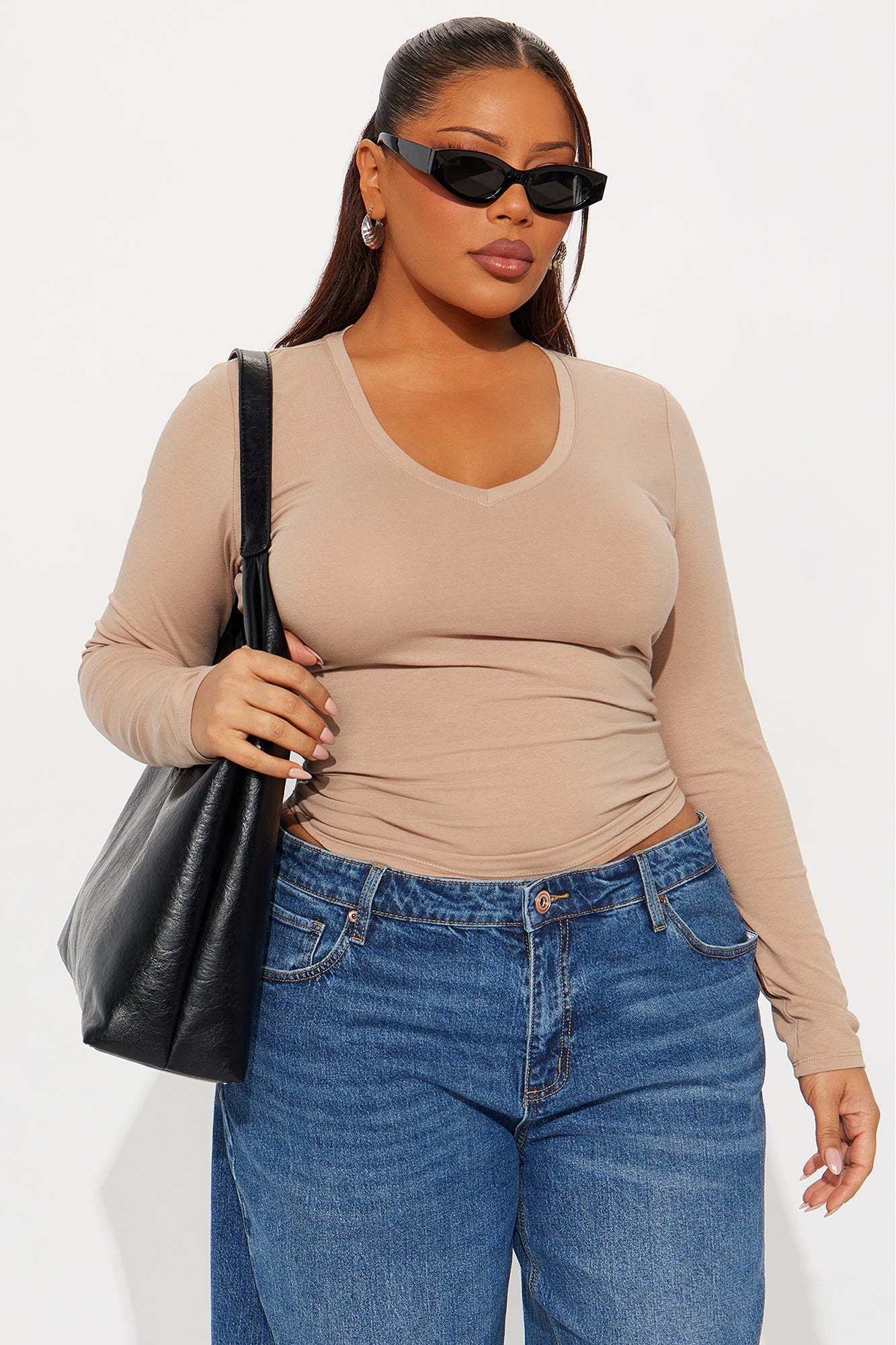 Nara Long Sleeve Top - Taupe