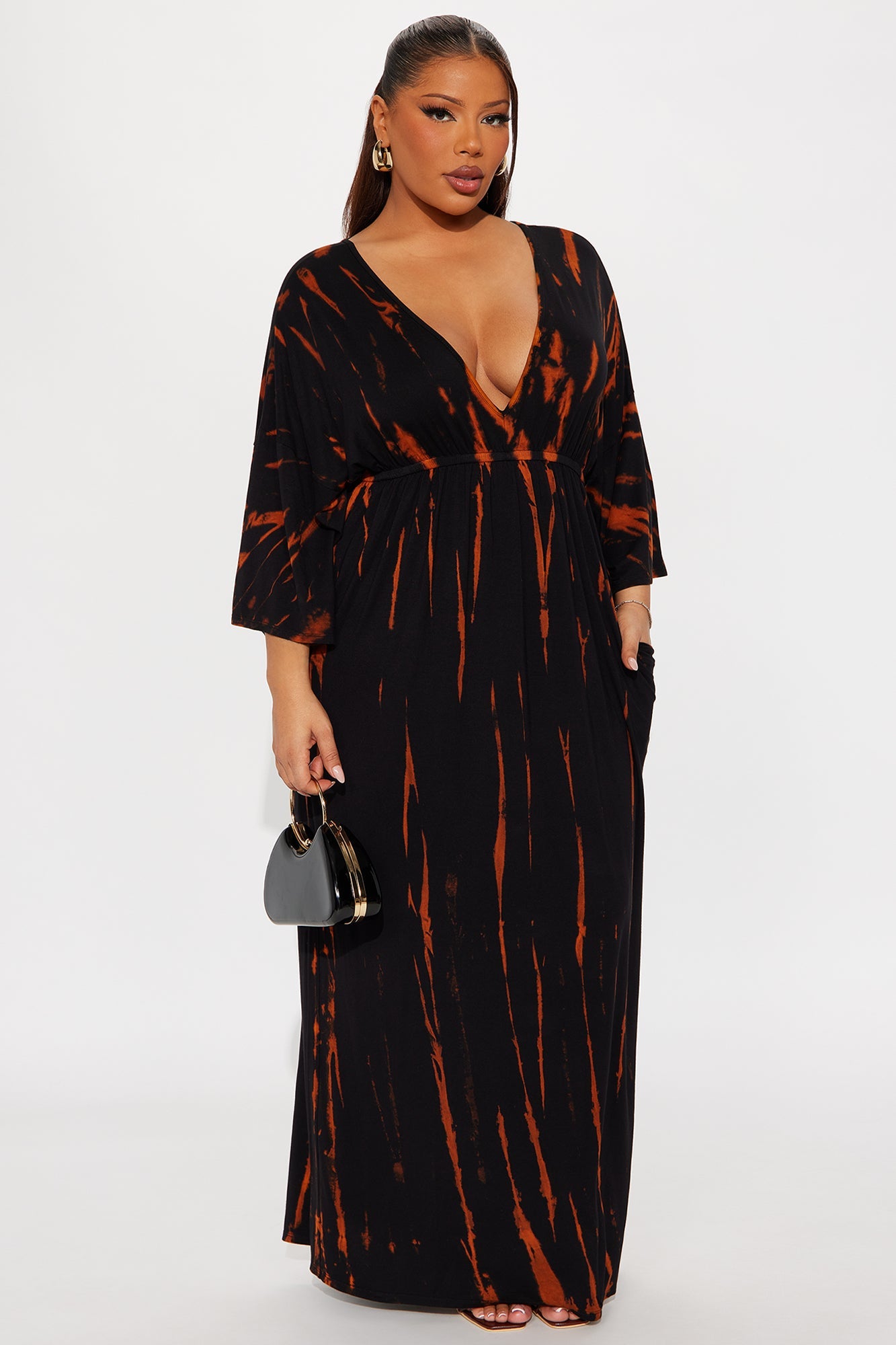 Kae Tie Dye Maxi Dress - Black/combo