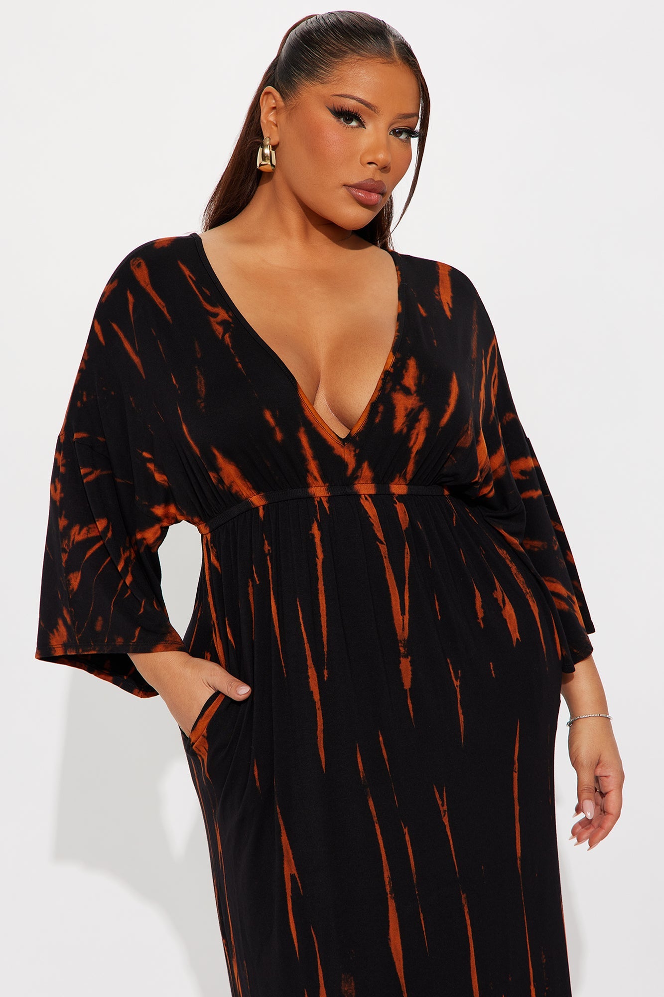 Kae Tie Dye Maxi Dress - Black/combo