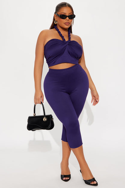 Heatwave Hottie Halter Capri Set - Plum