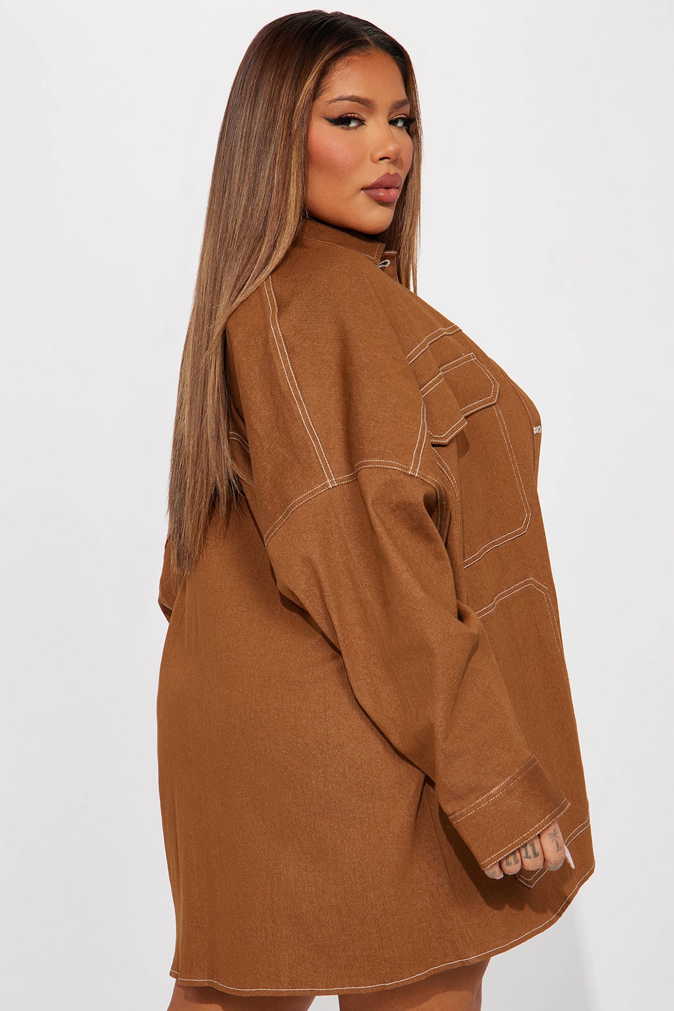 Super Babe Denim Skirt Set - Cognac