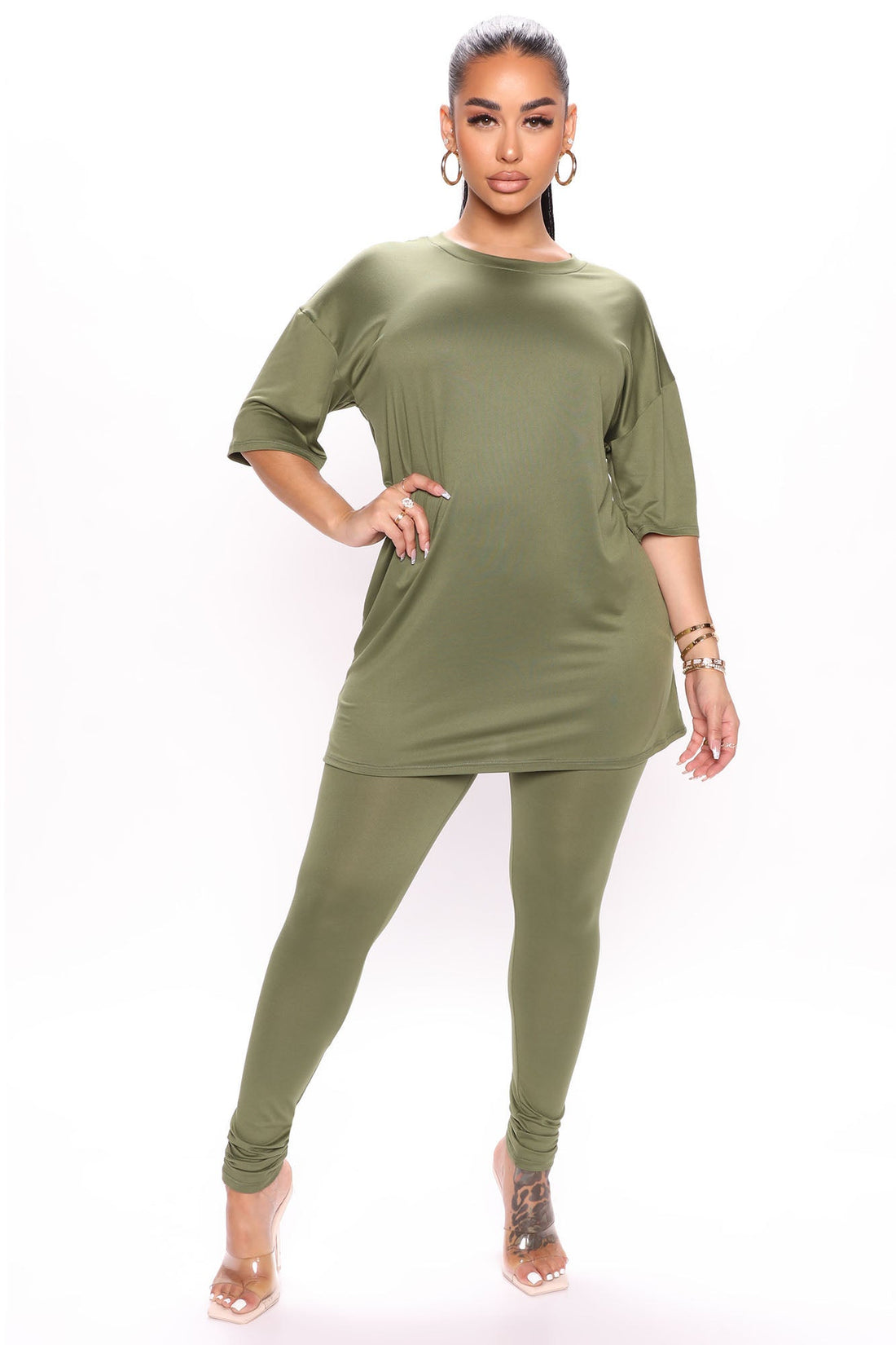 Weekend Vibes Legging Set - Olive