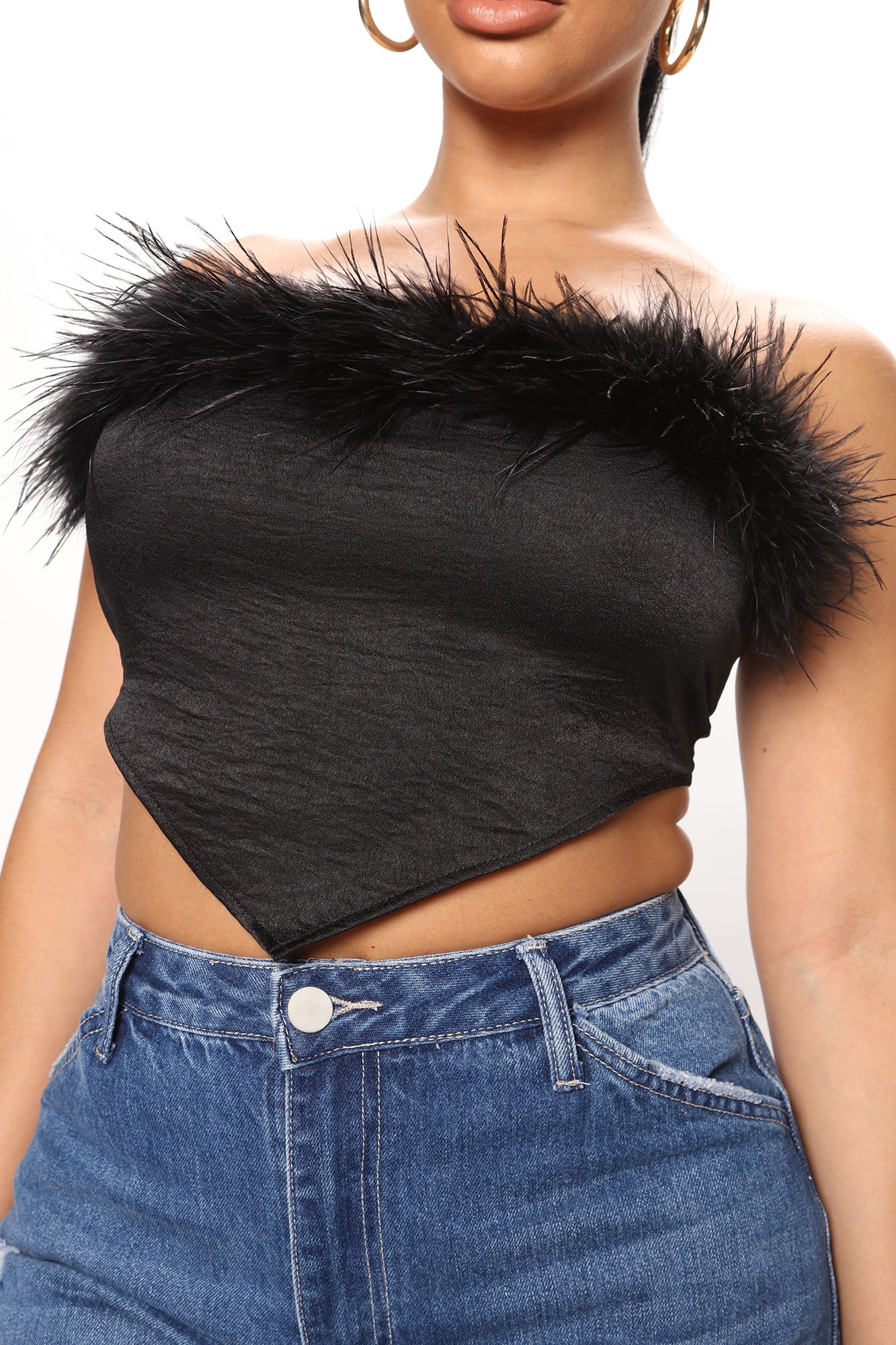 Be Mine Again Handkerchief Top - Black