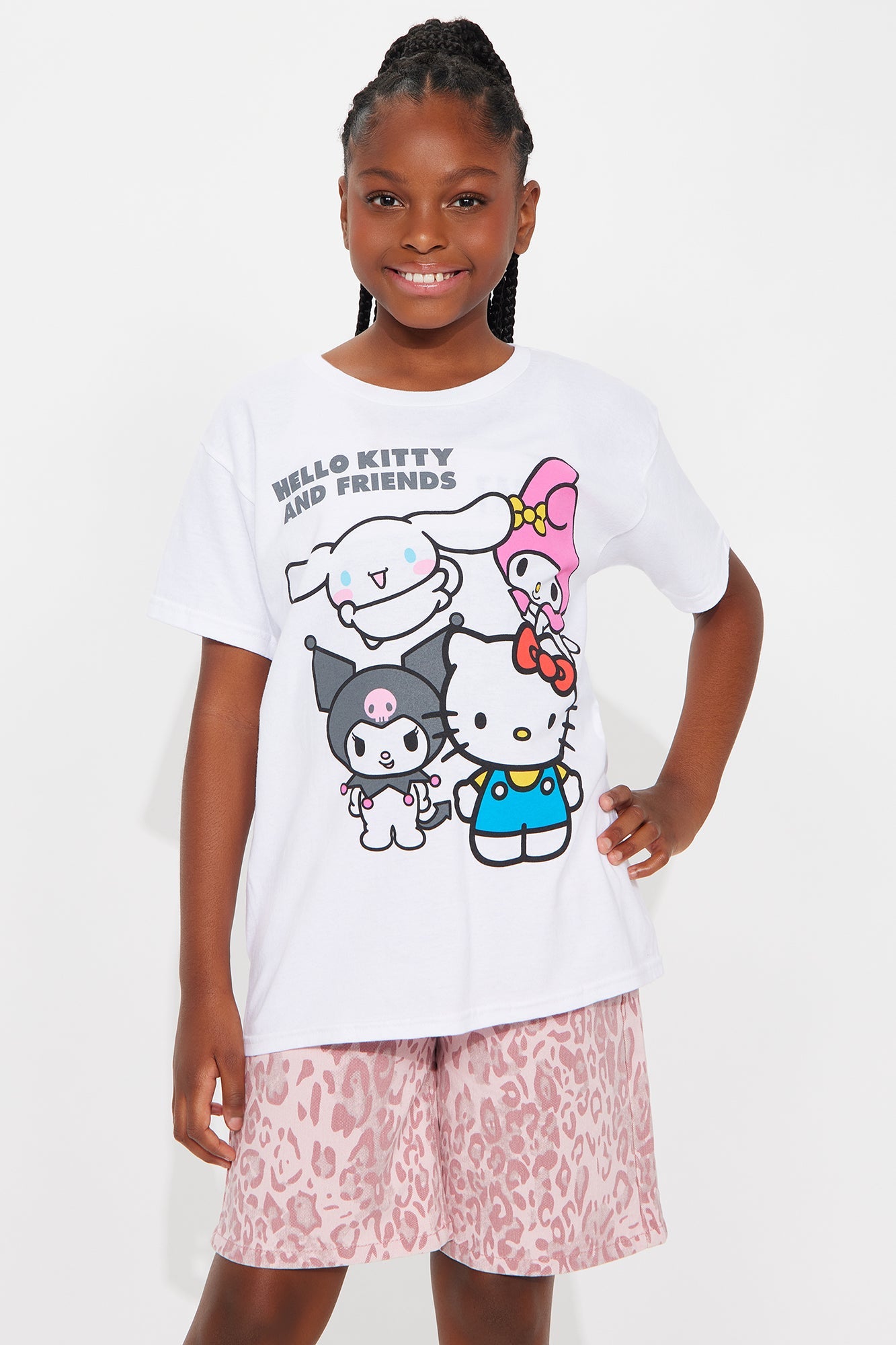 Mini Hello Kitty And Friends Short Sleeve Tee - White