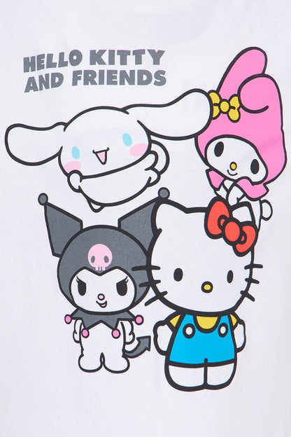 Mini Hello Kitty And Friends Short Sleeve Tee - White