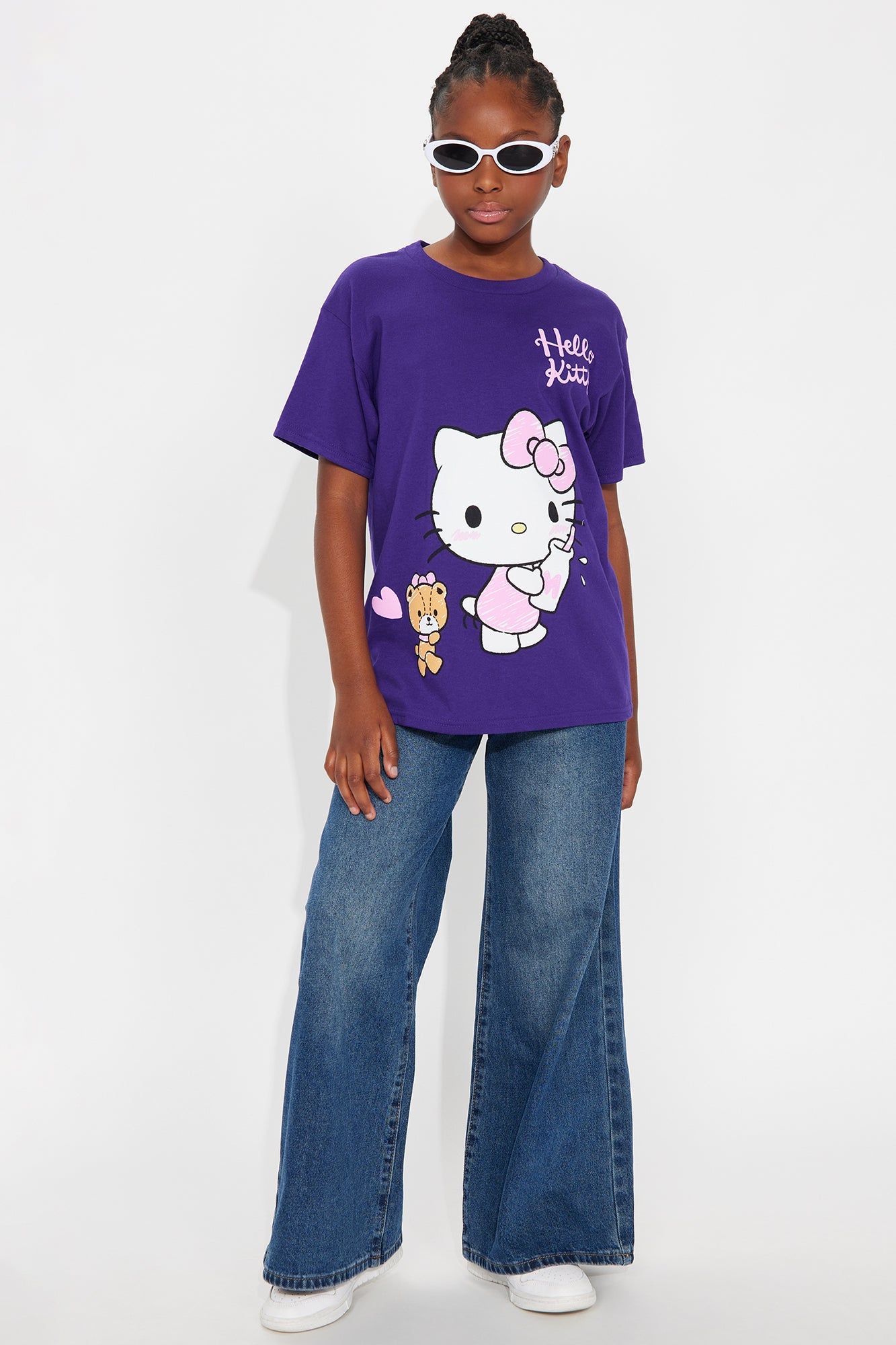 Mini Hello Kitty Beary Sweet Short Sleeve Tee - Purple