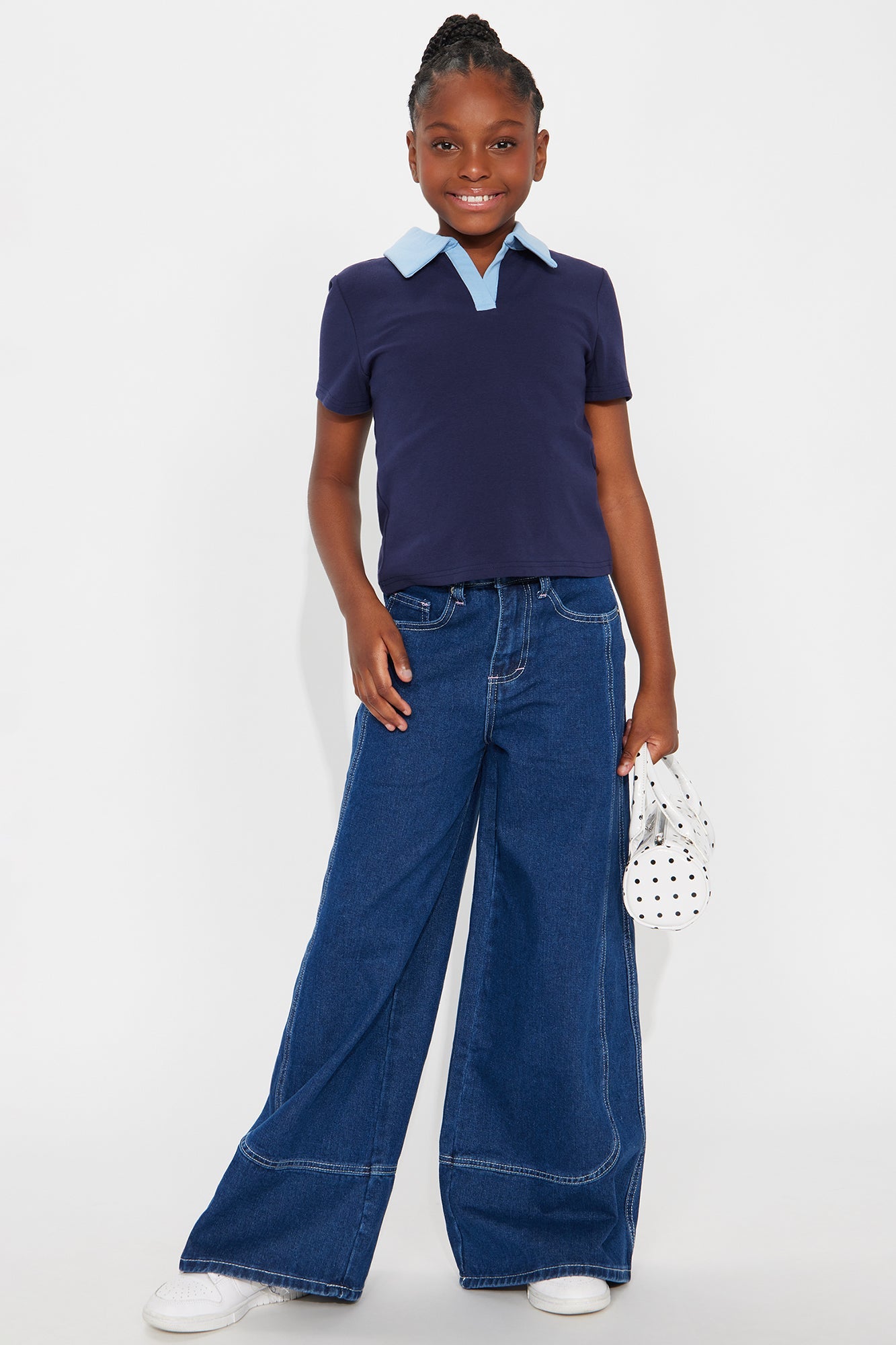 Mini Staying Focused Short Sleeve Top - Navy