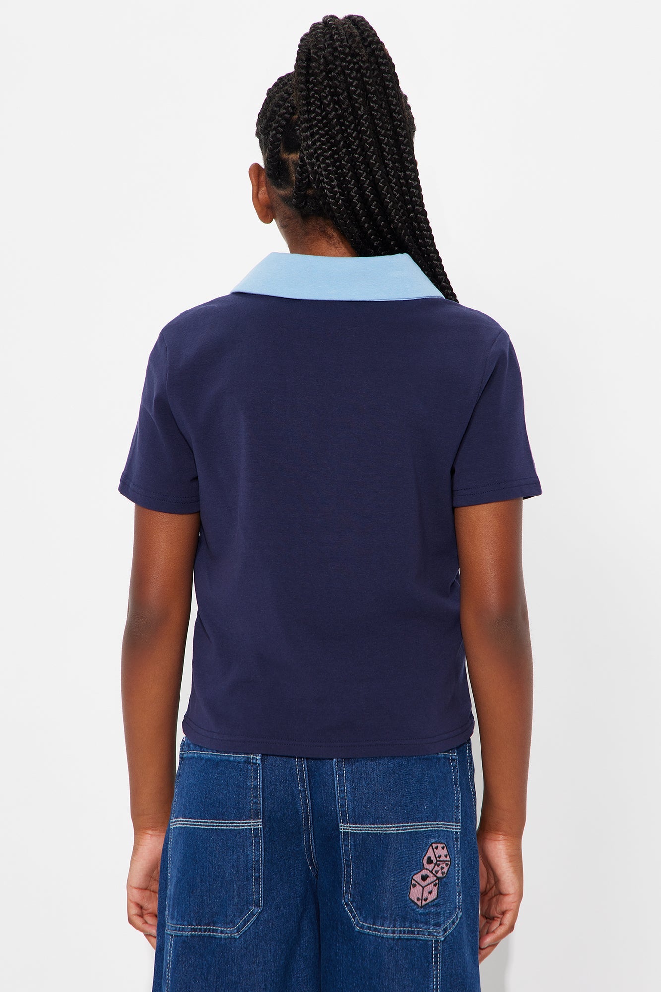 Mini Staying Focused Short Sleeve Top - Navy