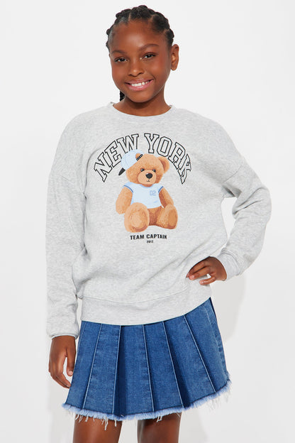 Mini New York Cutie Graphic Crew Neck Sweatshirt - Heather Grey