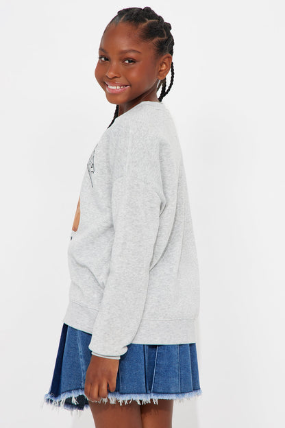 Mini New York Cutie Graphic Crew Neck Sweatshirt - Heather Grey