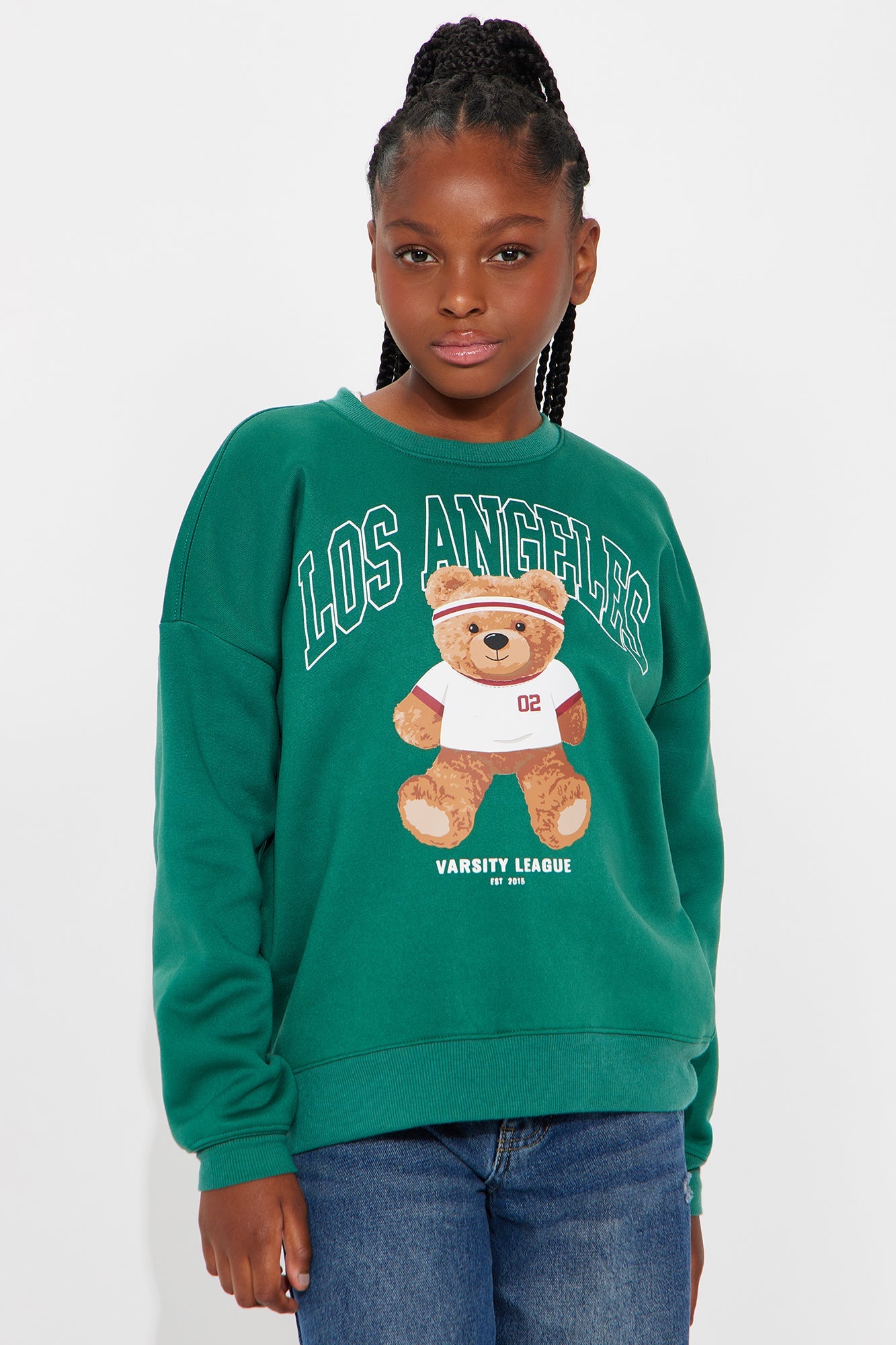 Mini LA Cutie Graphic Crew Neck Sweatshirt - Green