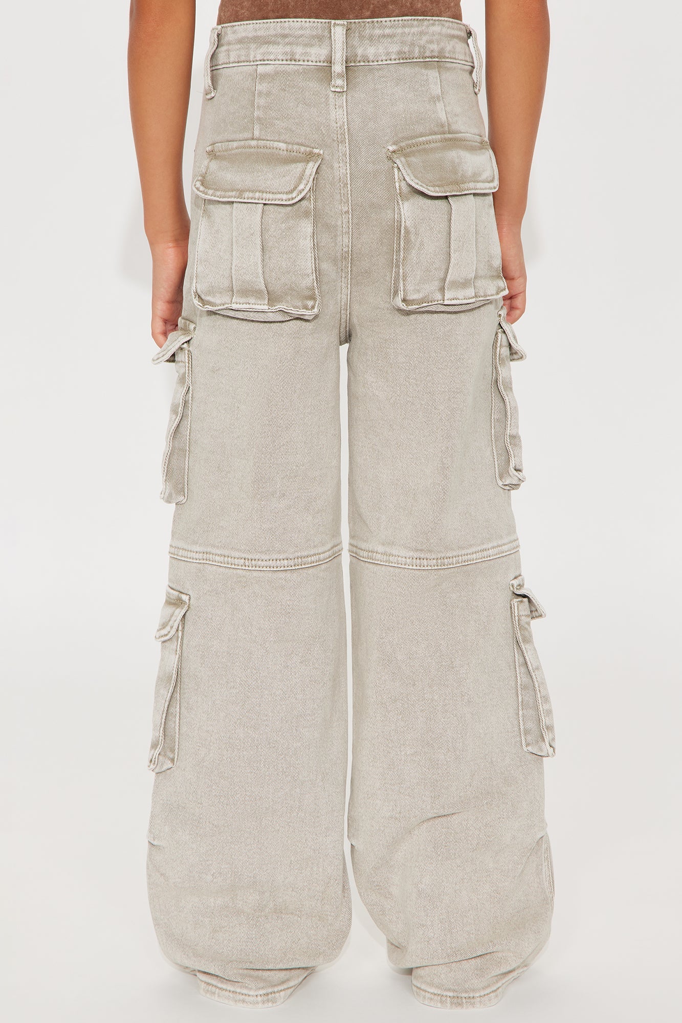 Mini Lily Wide Leg Cargo Jeans - Green