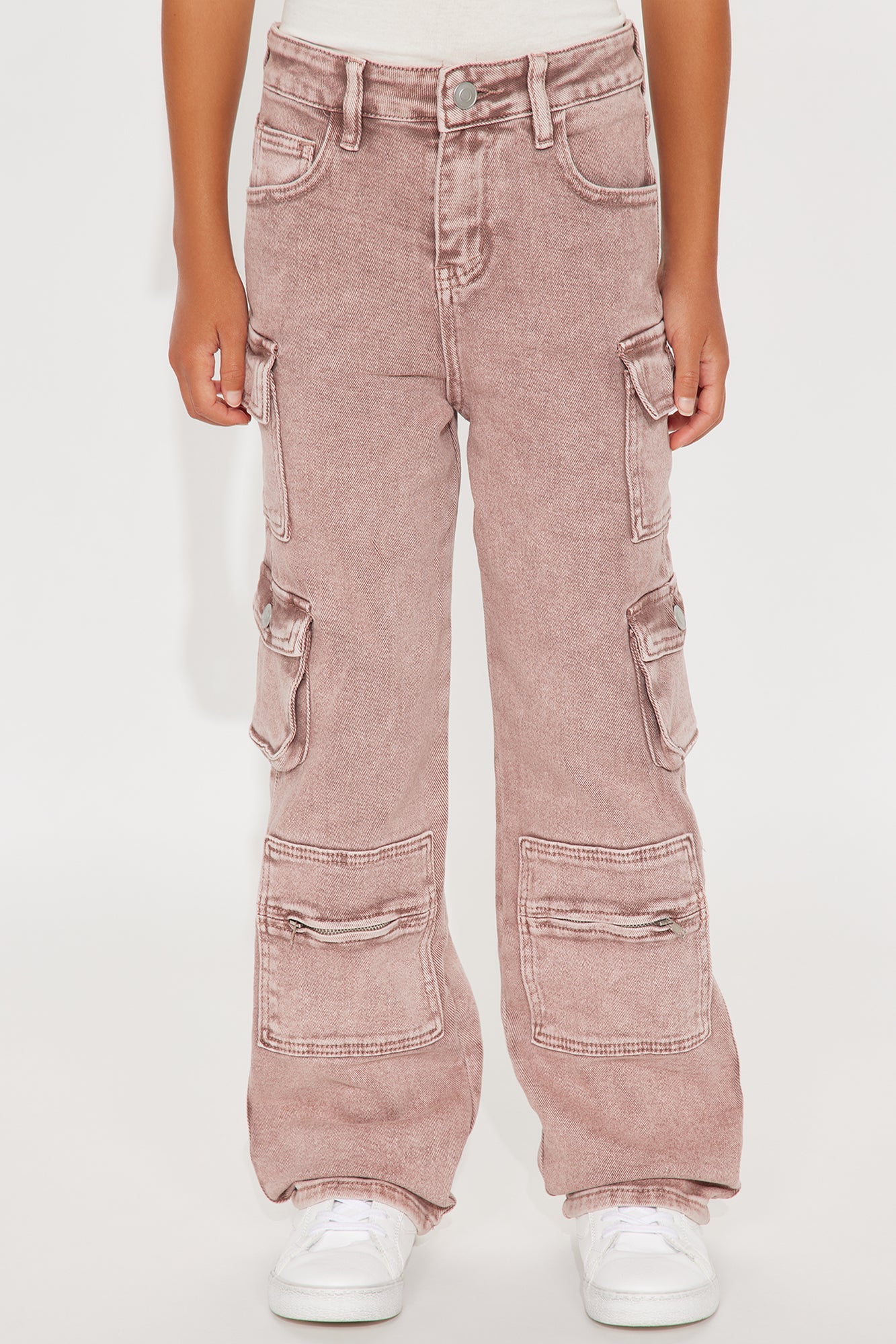Mini Lily Mixed Pocket Cargo Jeans - Mauve