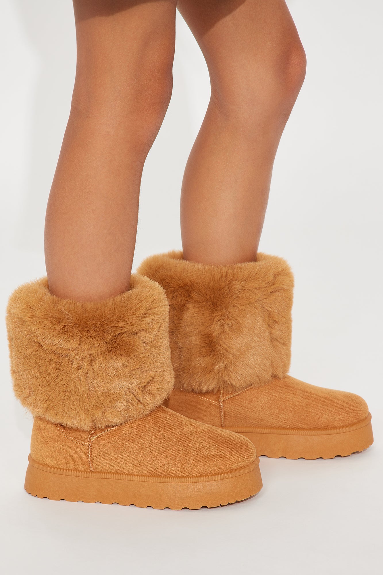 Mini Denmark Faux Fur Booties - Tan