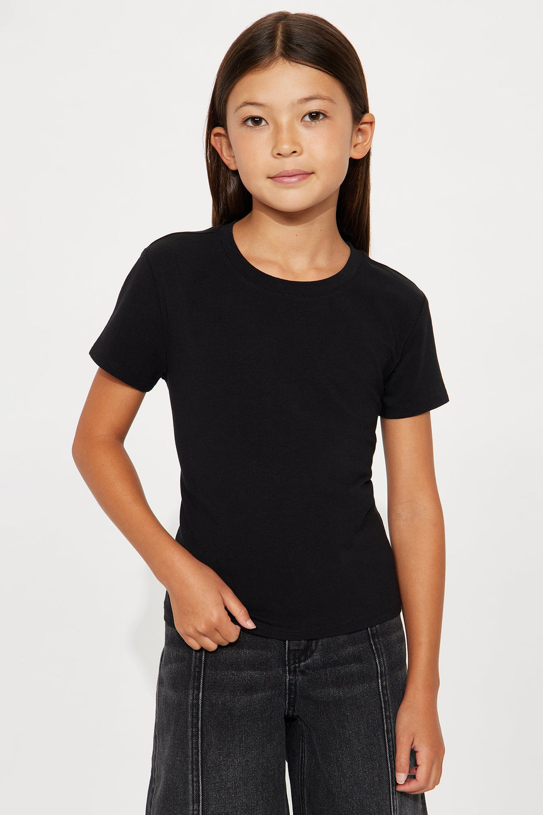 Mini Camilla Classic Fit Crew Neck Tee - Black