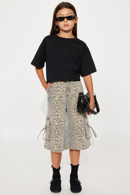 Mini The Oversized Cropped Tee - Black