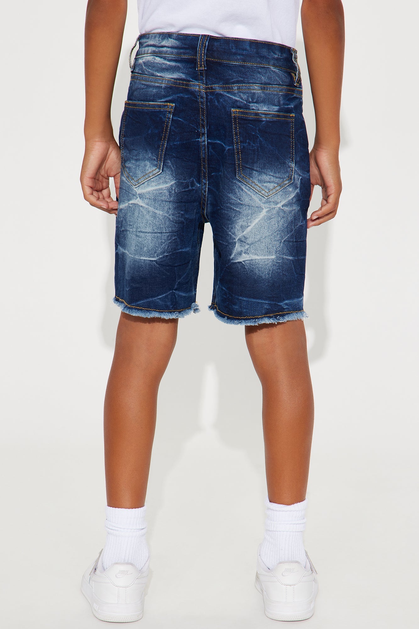 Mini Came Out On Top Distressed Denim Shorts - Dark Wash