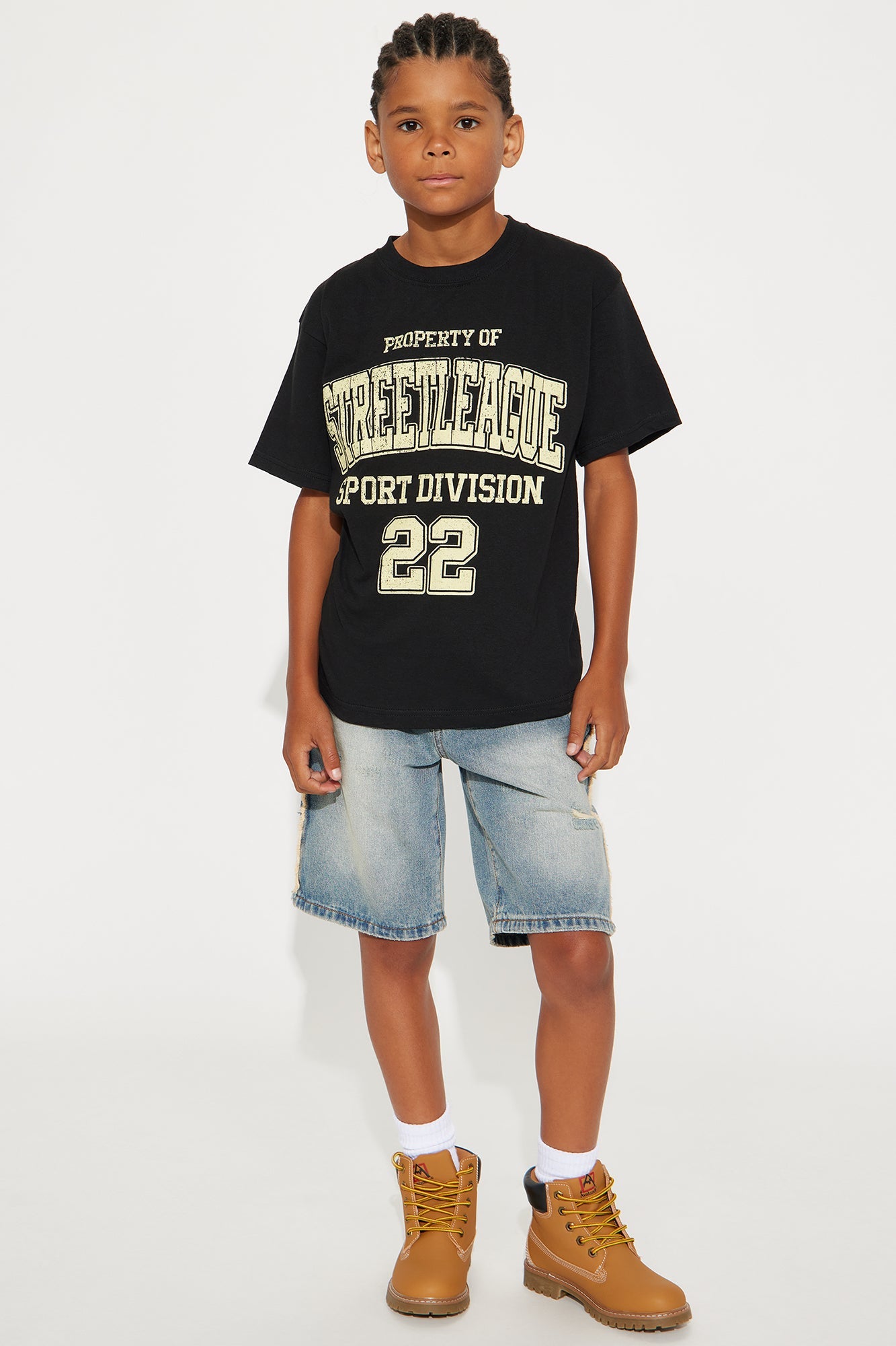 Mini Street League Front/Back Short Sleeve Tee - Black