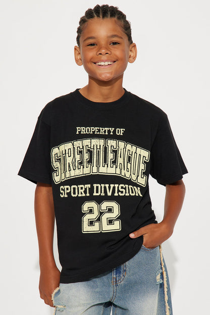 Mini Street League Front/Back Short Sleeve Tee - Black