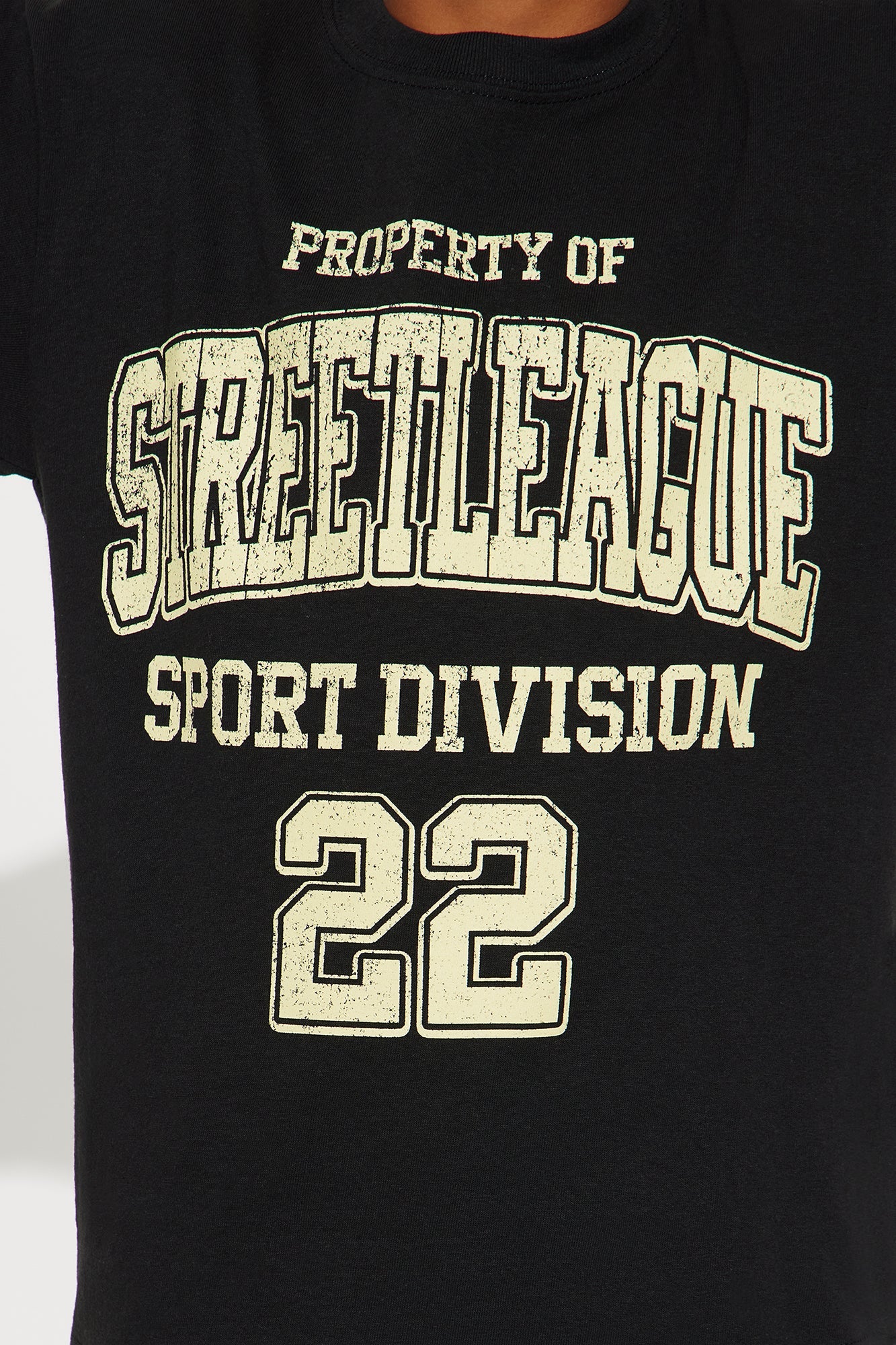 Mini Street League Front/Back Short Sleeve Tee - Black