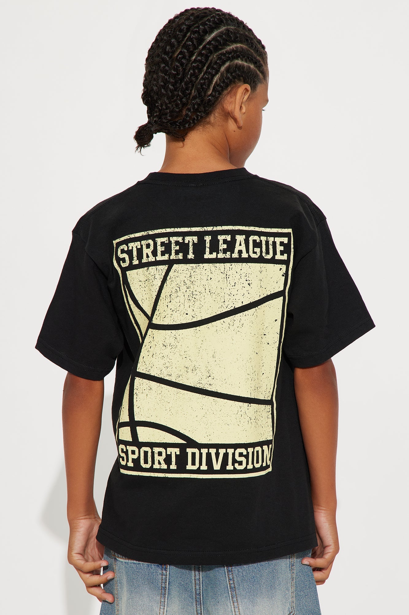 Mini Street League Front/Back Short Sleeve Tee - Black