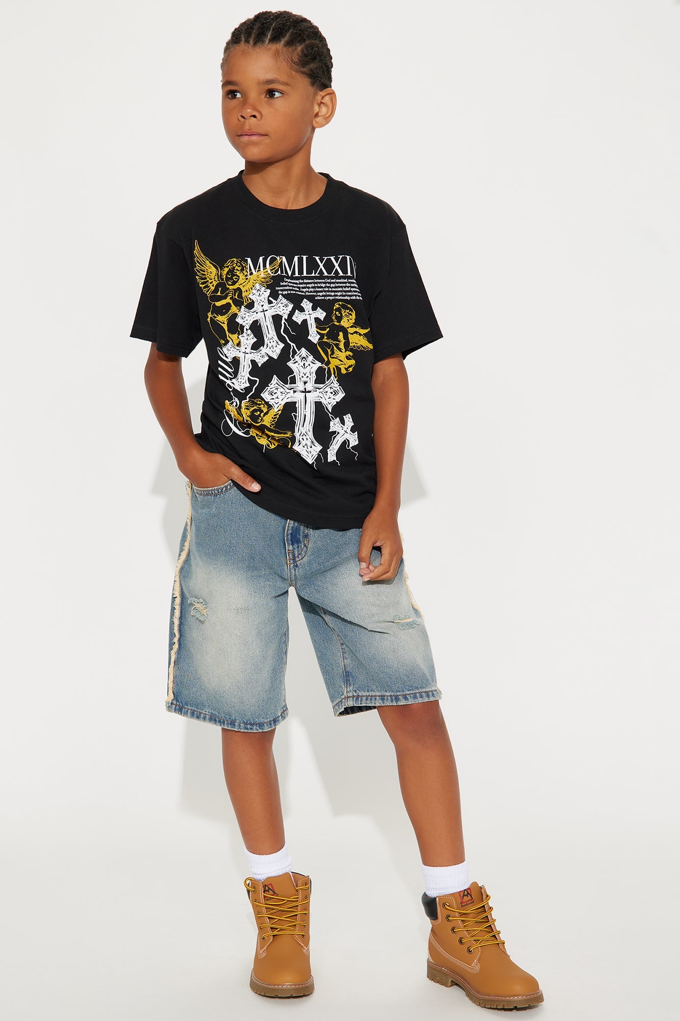 Mini Classique Angels Short Sleeve Tee - Black